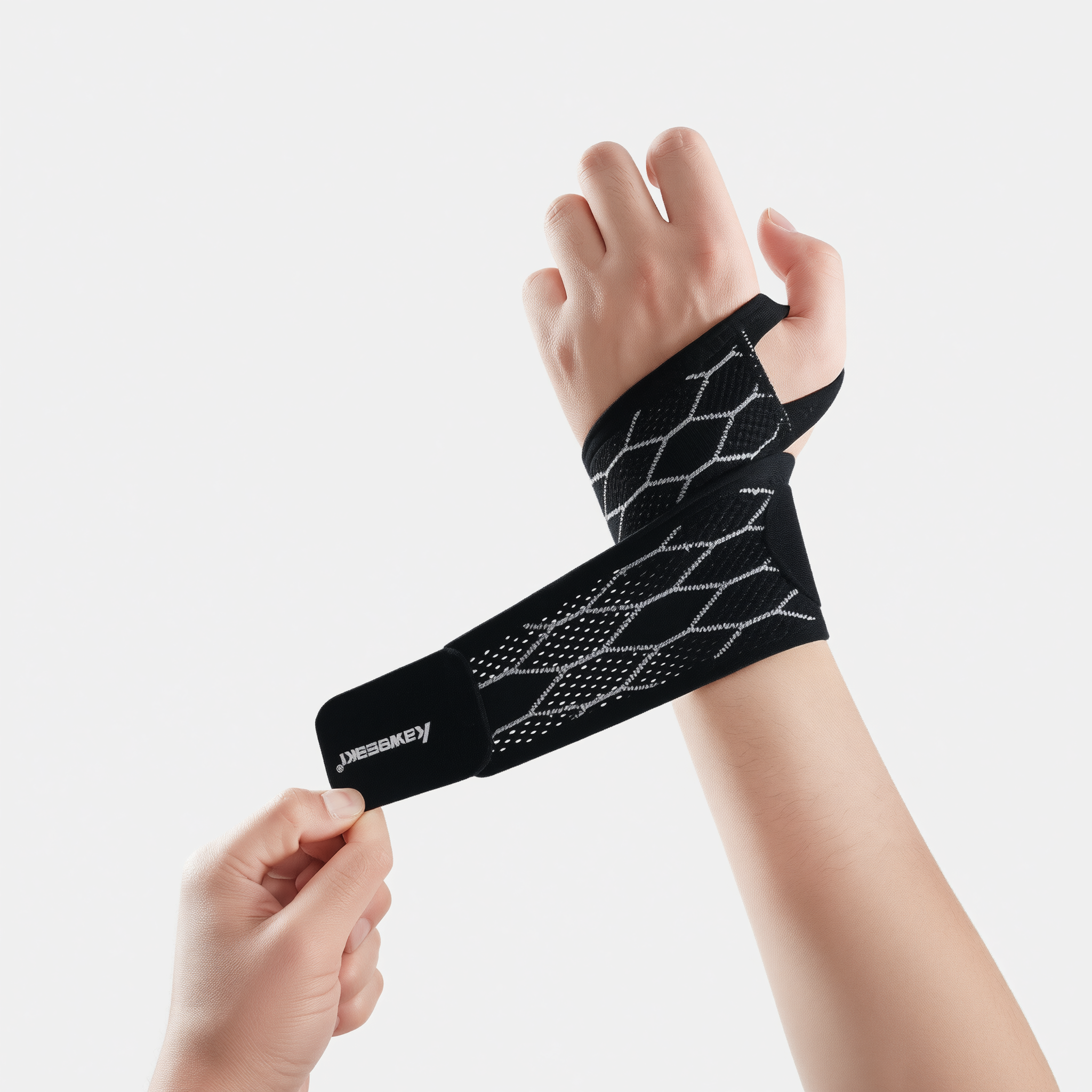 Wristband Sports Compression Brace Polyester Charming purple - one pair [breathable and no marks] One Size — image 3
