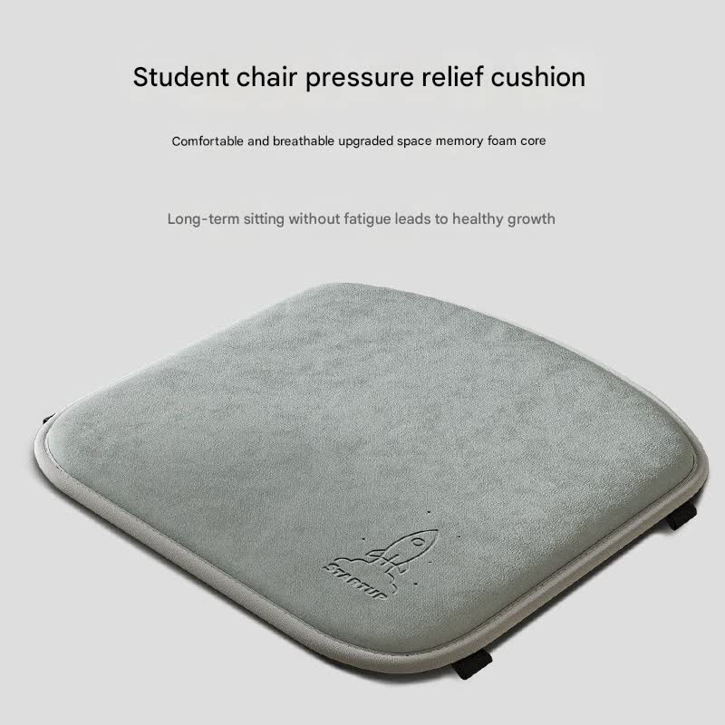 Memory Foam Student Seat Cushion - Pressure Relief, Non-Slip with Adjustable Straps for Healthy Posture(Astronaut Gray 36x34cm) โ image 2
