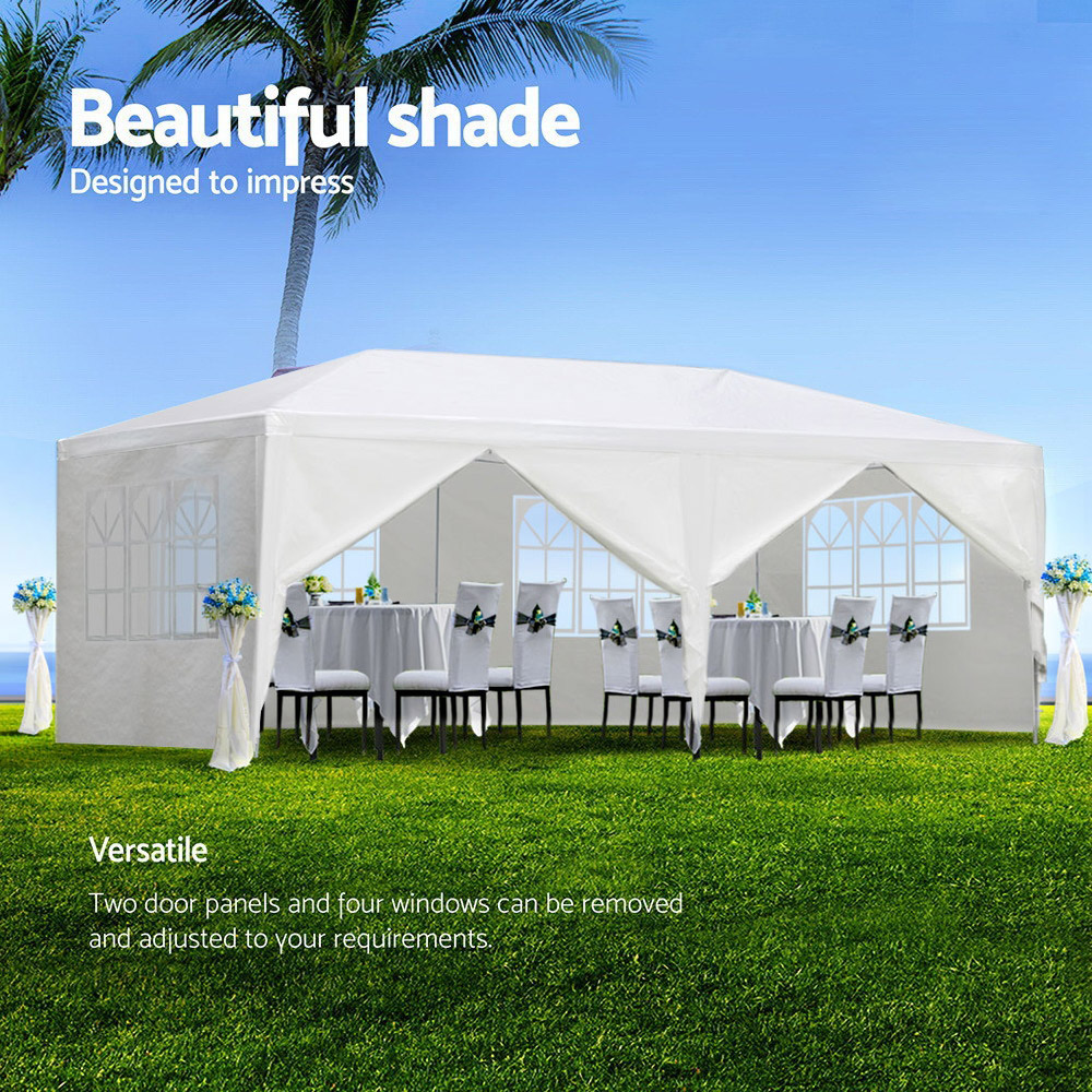 Instahut Gazebo 3x6m Marquee Wedding Party Tent Outdoor Camping Side Wall Canopy 6 Panel White — image 5