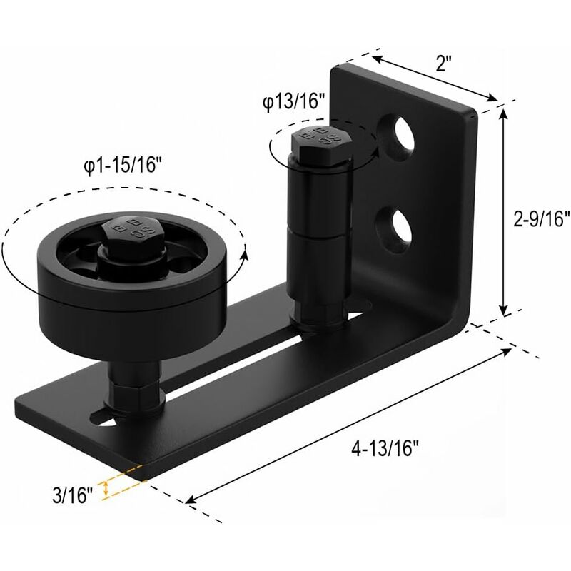 Heavy Duty Sliding Barn Door Track, 8 In 1 Black Carbon Steel Stop, Flush Bottom Design, Floor And Door Panels — image 3