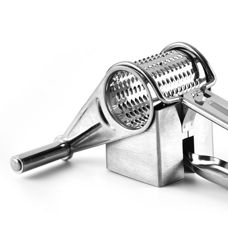 Stainless Steel Rotary Cheese Grater, Multi-Purpose Hand Crank Vegetable Ginger Shredder, Kitchen Tool — image 4