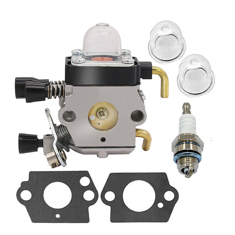 Carburetor for Stihl FS38 FS45 FS46 FS55 FS55r FS55rc FS74 FS75 FS80 FS85 KM55 HL45 KM55r, Lawn Mower Carburetor with Gaskets, Primer Bulbs and Spark
