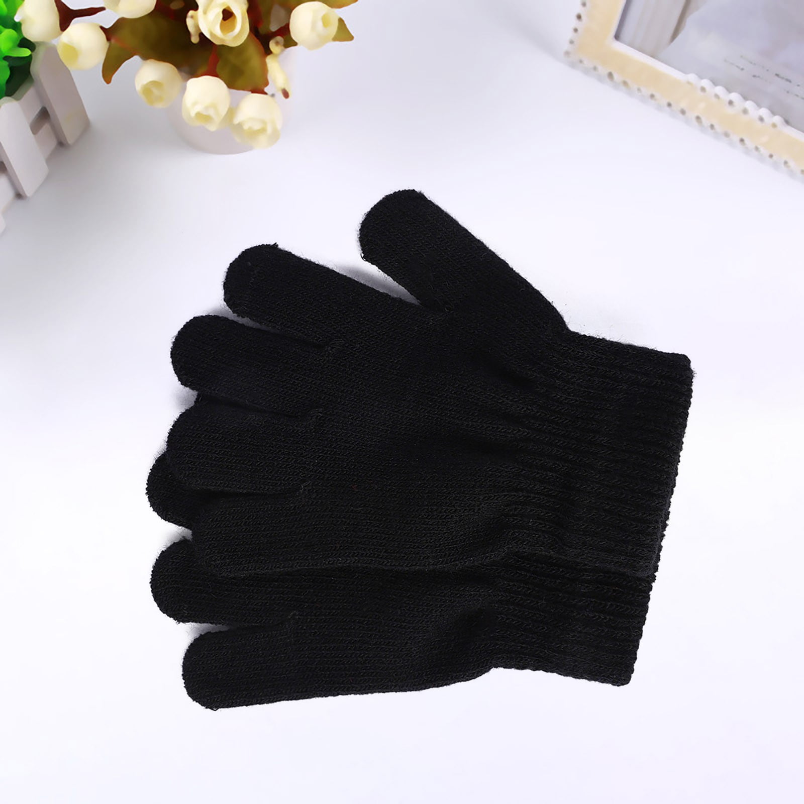Gloves For Kids Toddler Skis Kids Gloves Winter Gloves Thick Gloves Stretchy Warm Gloves Boys Girls 6-24 Months 5-12 years AHA3 kids snow gloves Black — image 2