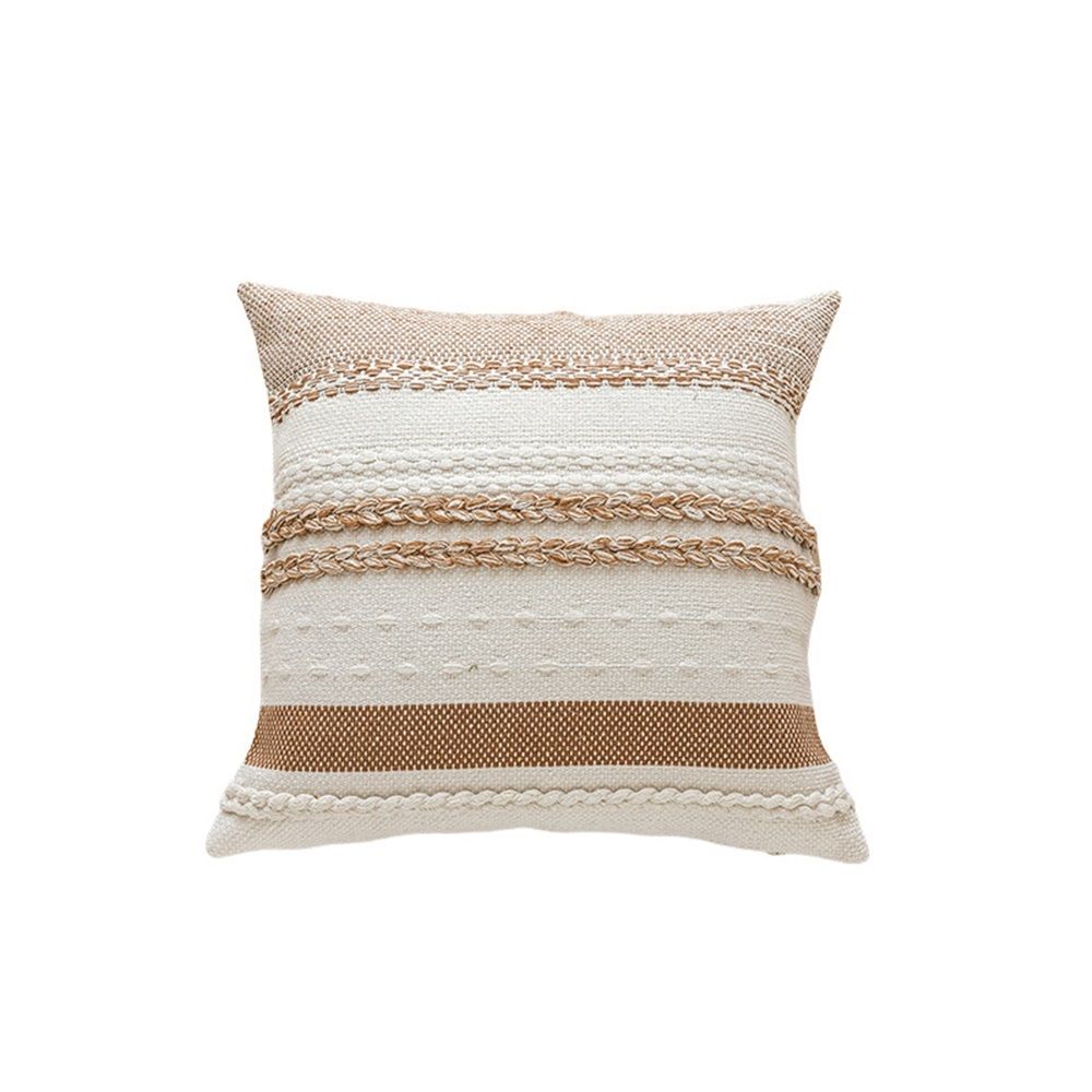 Set of 2 Neutral Decorative Throw Pillow Cover 18x18 Inch for Couch Bed Sofa, Aesthetic Modern Organic Farmhouse Home Decor, Soft Cute Accent Woven