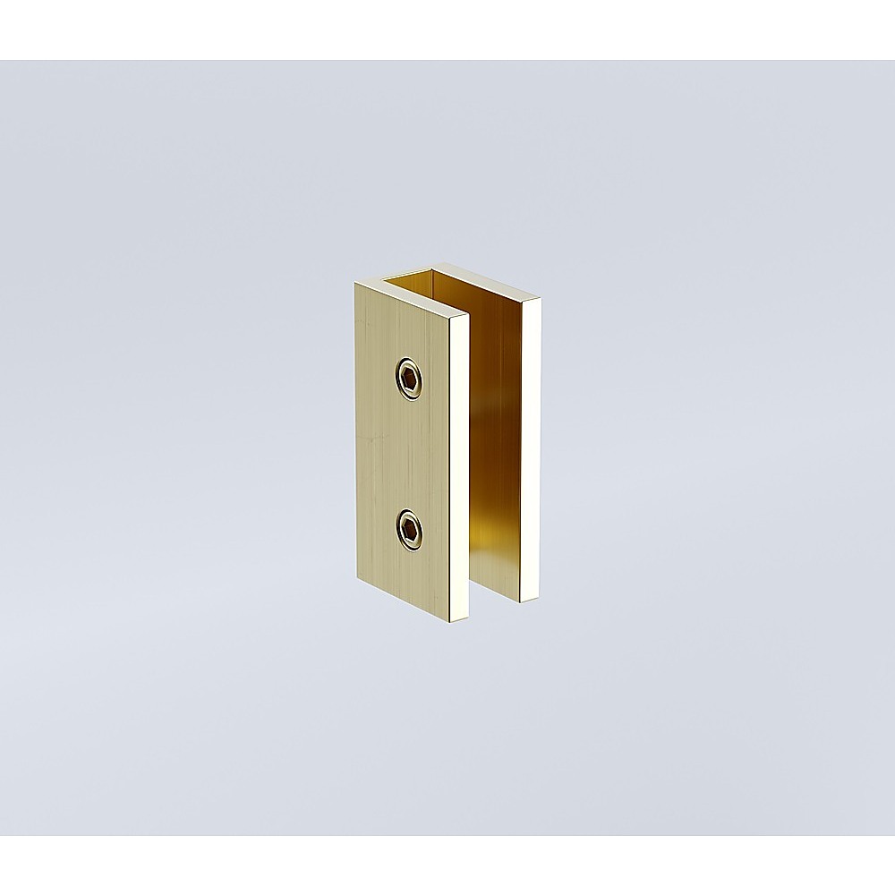 70cm Frameless Glass Bath Screen with U-Brackets - Gold โ image 6