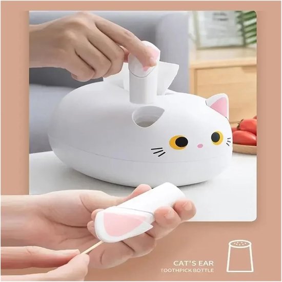 Tissue Box - Tissue Box Organizer with Cat Print - Napkin Holder for the Living Room - Tissue Box for the Kitchen - Toilet Paper Holder for the Bathroom — image 3