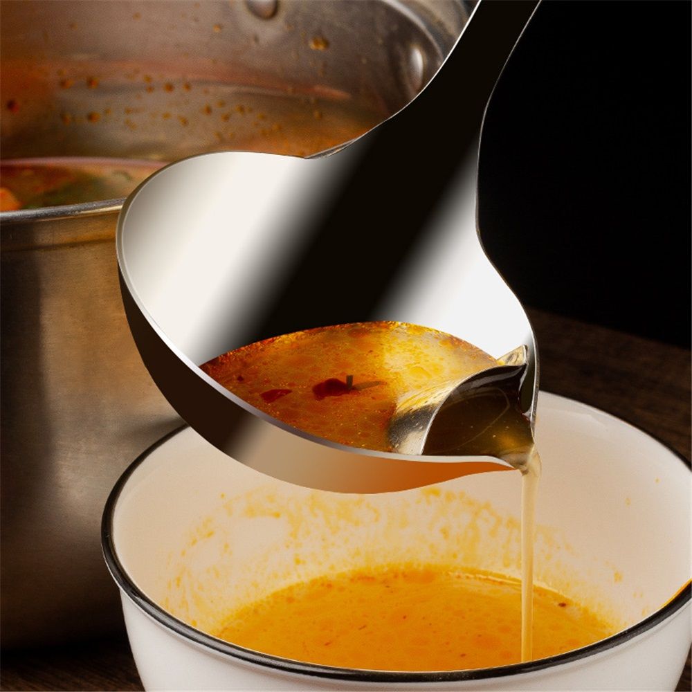 Oil Separating Stainless Steel Soup Ladle/Grease Trap Long Spoon/Fat Separator Serving Spoon/Healthy Lifestyle/Kitchen Accessory — image 2