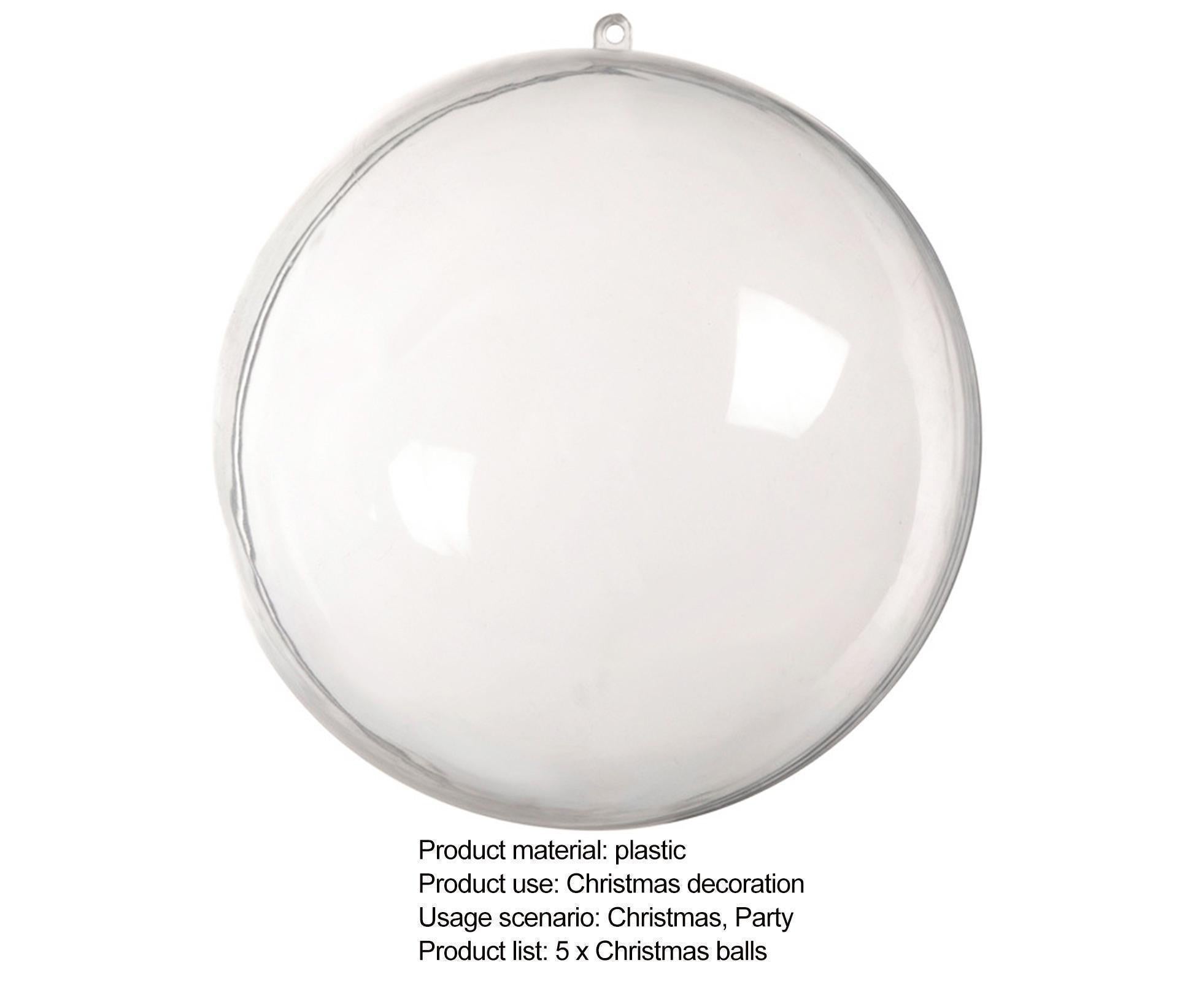 5Pcs Xmas Ball Transparent Fillable Shatterproof-9cm โ image 3