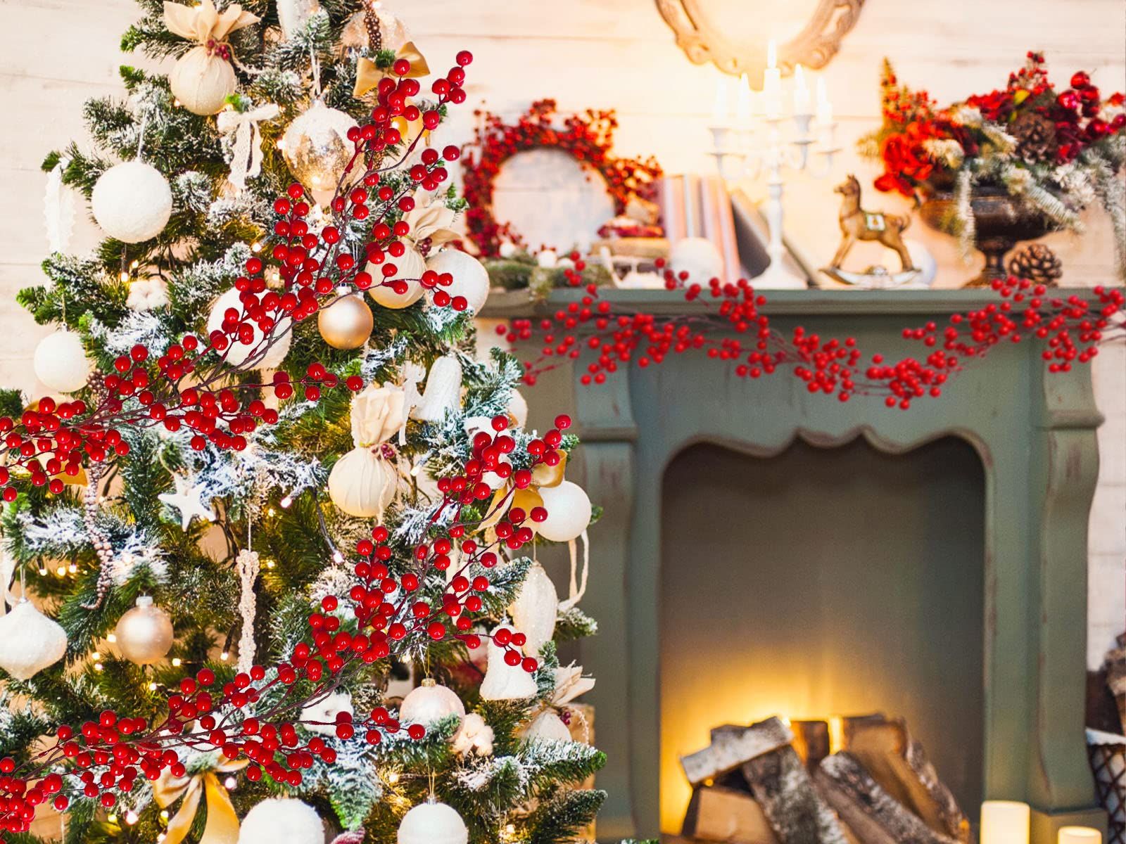 Red Berry Christmas Garland Decor for Home Berry Garland Decor for Indoor Outdoor Holiday Dinner Party Garden Decorations — image 5