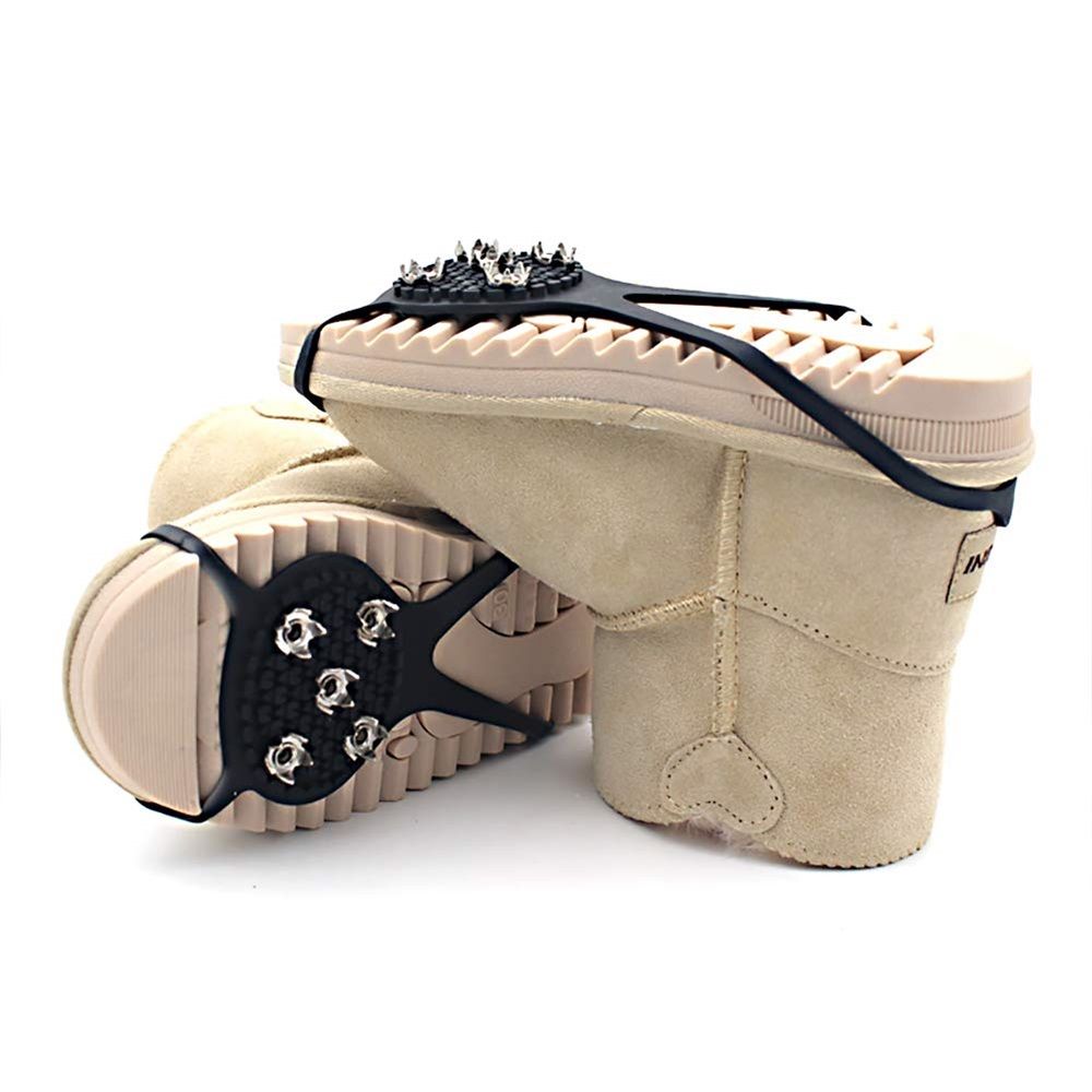 2 Pair Universal Non-Slip Gripper Spikes, Universal Gripper Spikes Non Slip Shoe Grips, Traction Cleats Ice Snow Grips Anti Slip Silicone for Hiking — image 3