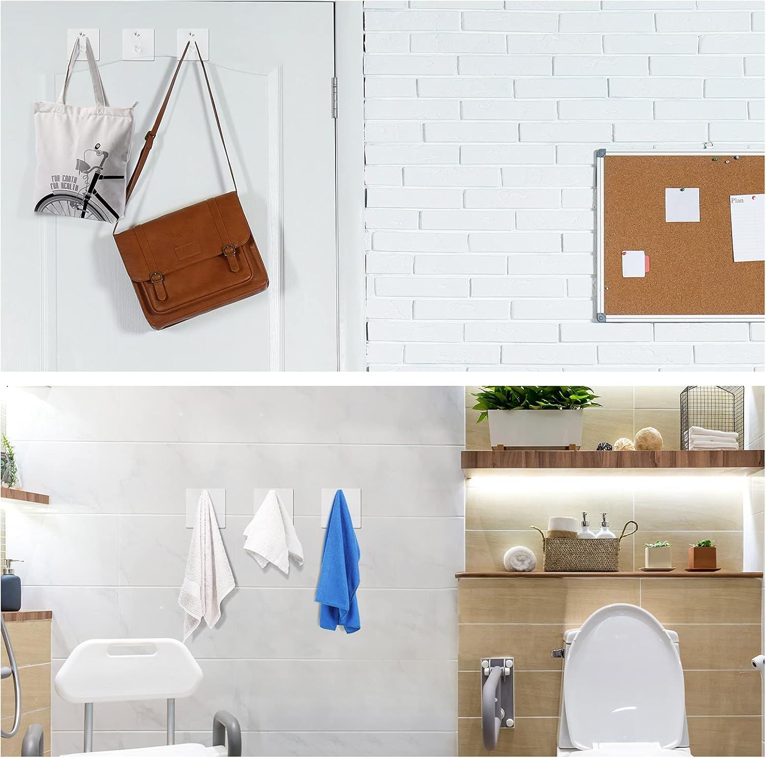 12 Pieces Acrylic Wall Mounted Coat Hooks Hat Rack Robe Single Organizer Adhesive Clear Wall Hook Decorative or Clothes, Hat, Towels Hanger(Clear) โ image 6