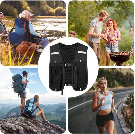 Running Hydration Vest With Reflective Strips, Phone Pockets And Bladder Compartment, Black, 2 L — image 4