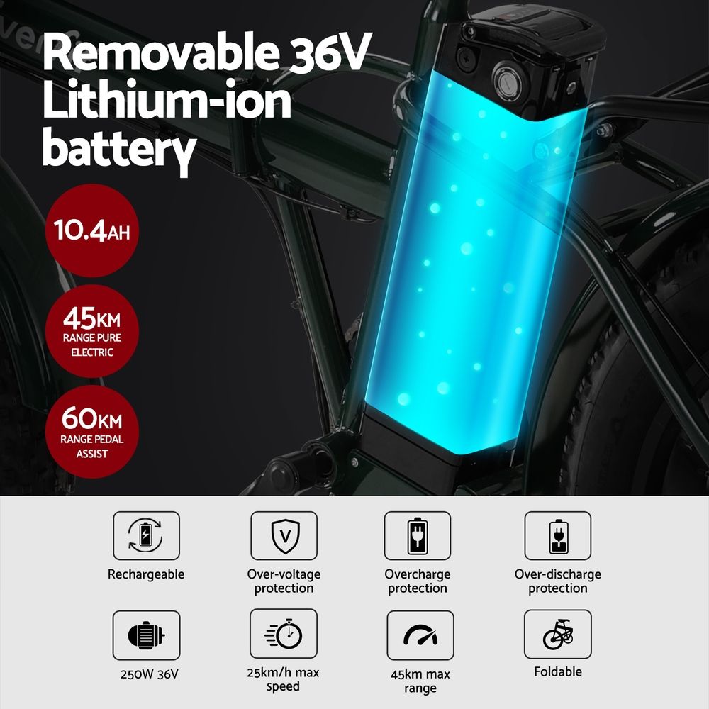 Everfit 20 Inch Folding Electric Bike Urban City Bicycle eBike Rechargeable โ image 6
