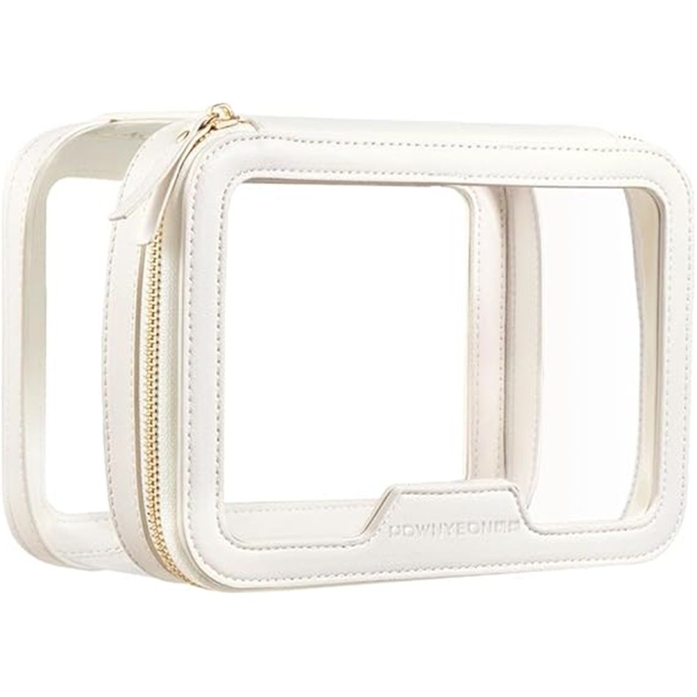 Clear Makeup Case Toiletry Bag Multipurpose Travel Makeup Train Case Portable Cosmetic Organizer Transparent Storage Bag(White) โ image 3
