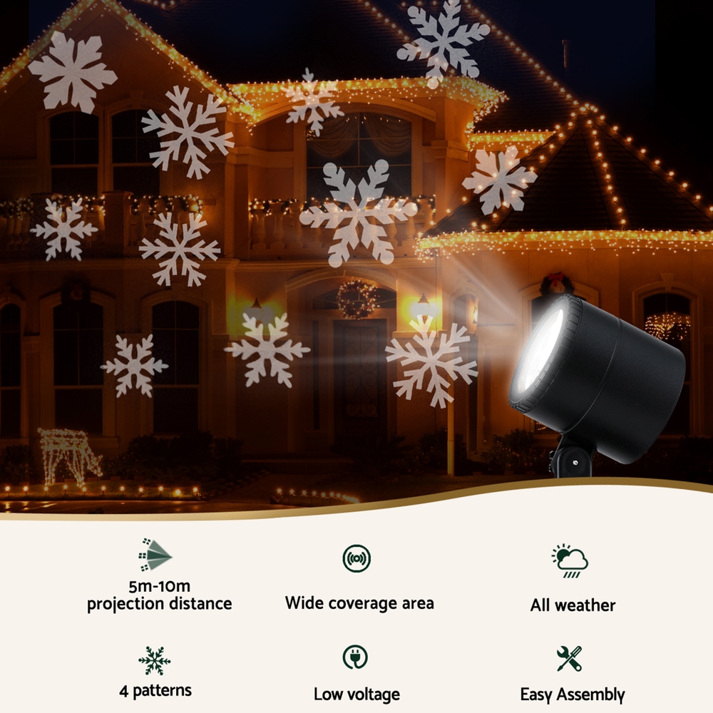Jingle Jollys Christmas Lights Laser Light Snowflake Projector Indoor Outdoor — image 4
