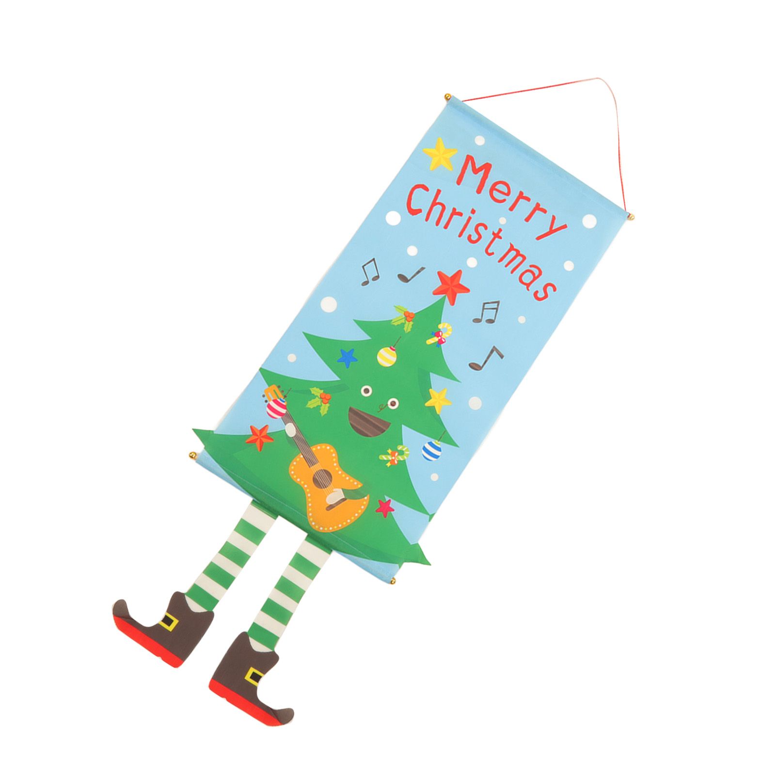 Christmas Flags Ornament Christmas Tree Designed Bamboo and Cloth Christmas Hanging Sign for Door Home — image 6