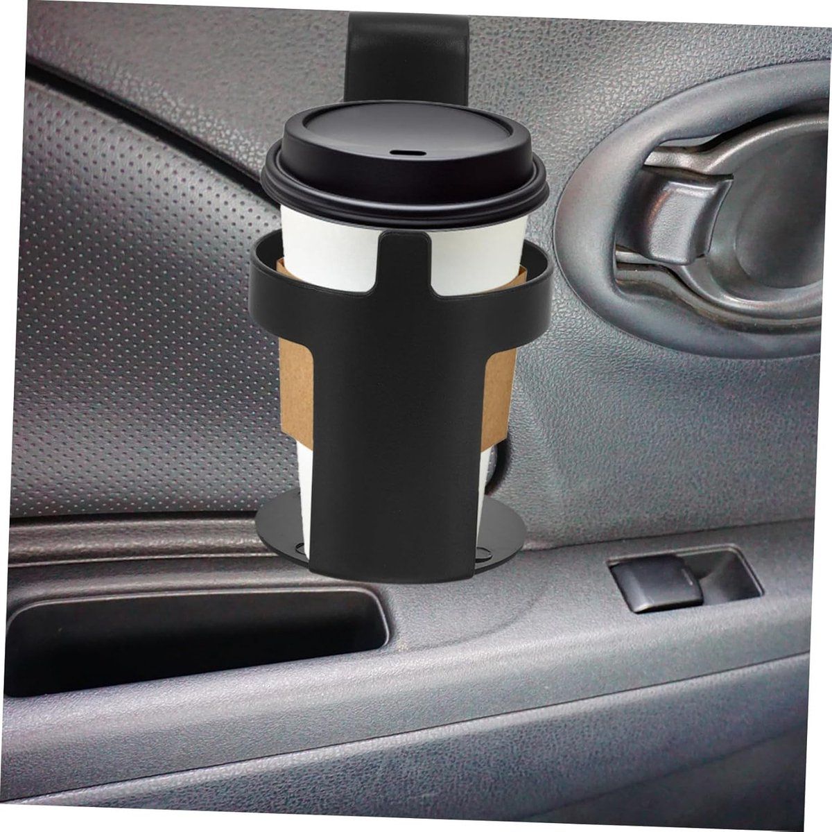 Car Cup Holder with 360 Degree Swivel Base, Adjustable Drink Holder for Water Bottles and Cups, Easy Installation Accessory, Black, 11.5 x 6.5 cm โ image 3