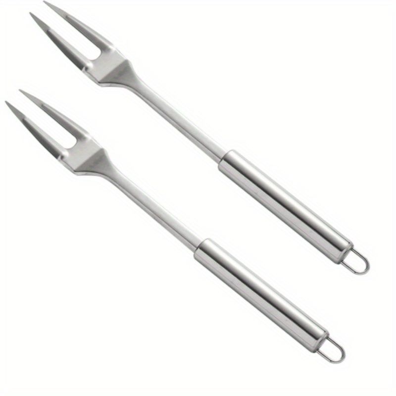 2pcs Stainless Steel Carving Fork for Meat, Heavy-Duty Long Heat-Resistant Handle for Grilling Cooking Serving BBQ