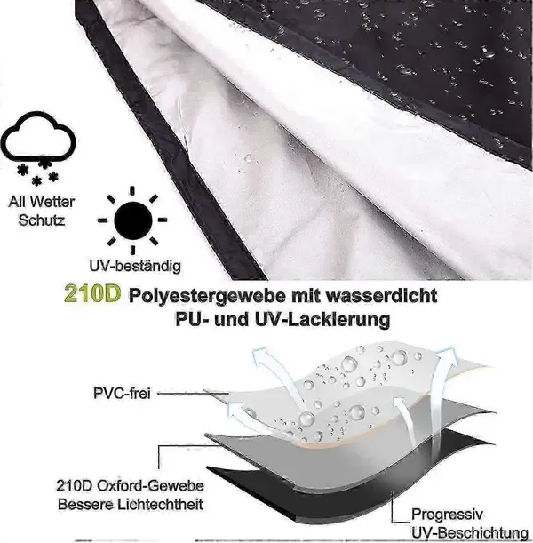 1 Piece Waterproof Round Charcoal Grill Cover, Dustproof Outdoor BBQ Protector for Patios and Gardens, Black, 50 × 45 cm — image 2