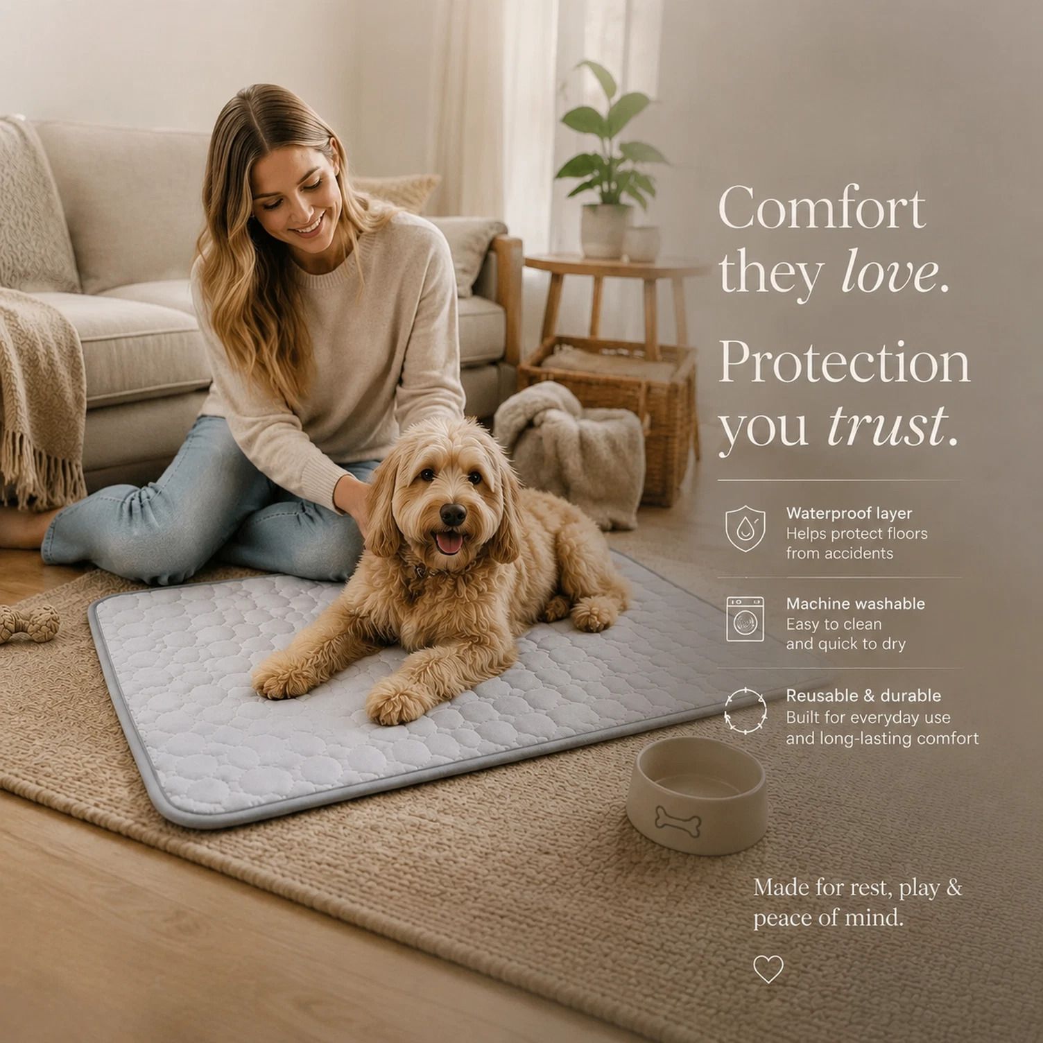 2pcs Grey Ice Silk Pet Pad, Size XL (100 × 75cm)