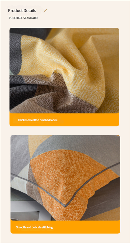 Comfortable cotton pillowcase, double-sided warm design, breathable and skin-friendly - Orange and Grey โ image 4