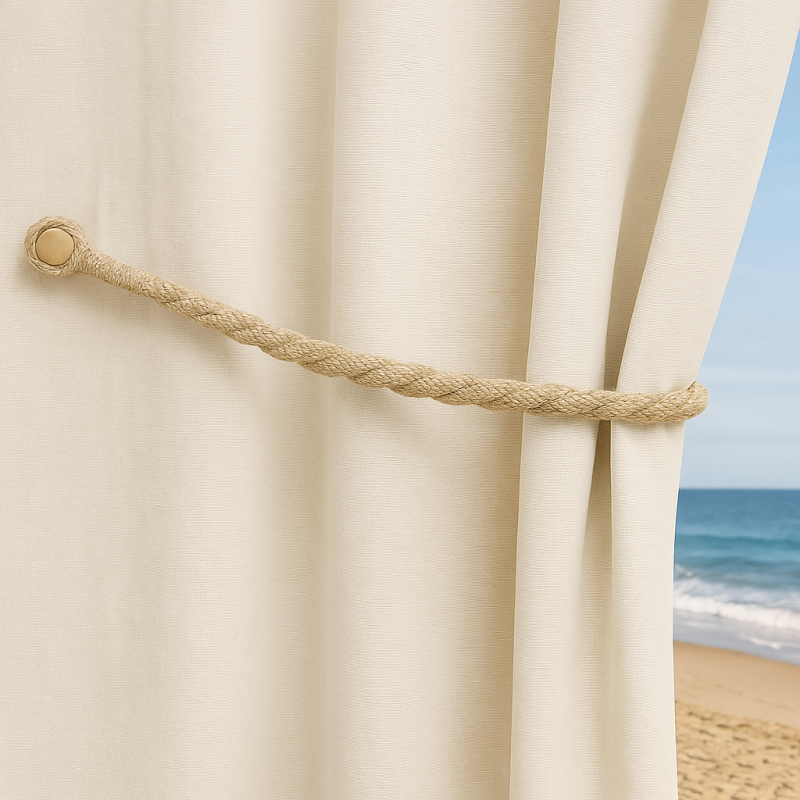 Magnetic weaved rope tieback Cream โ image 3