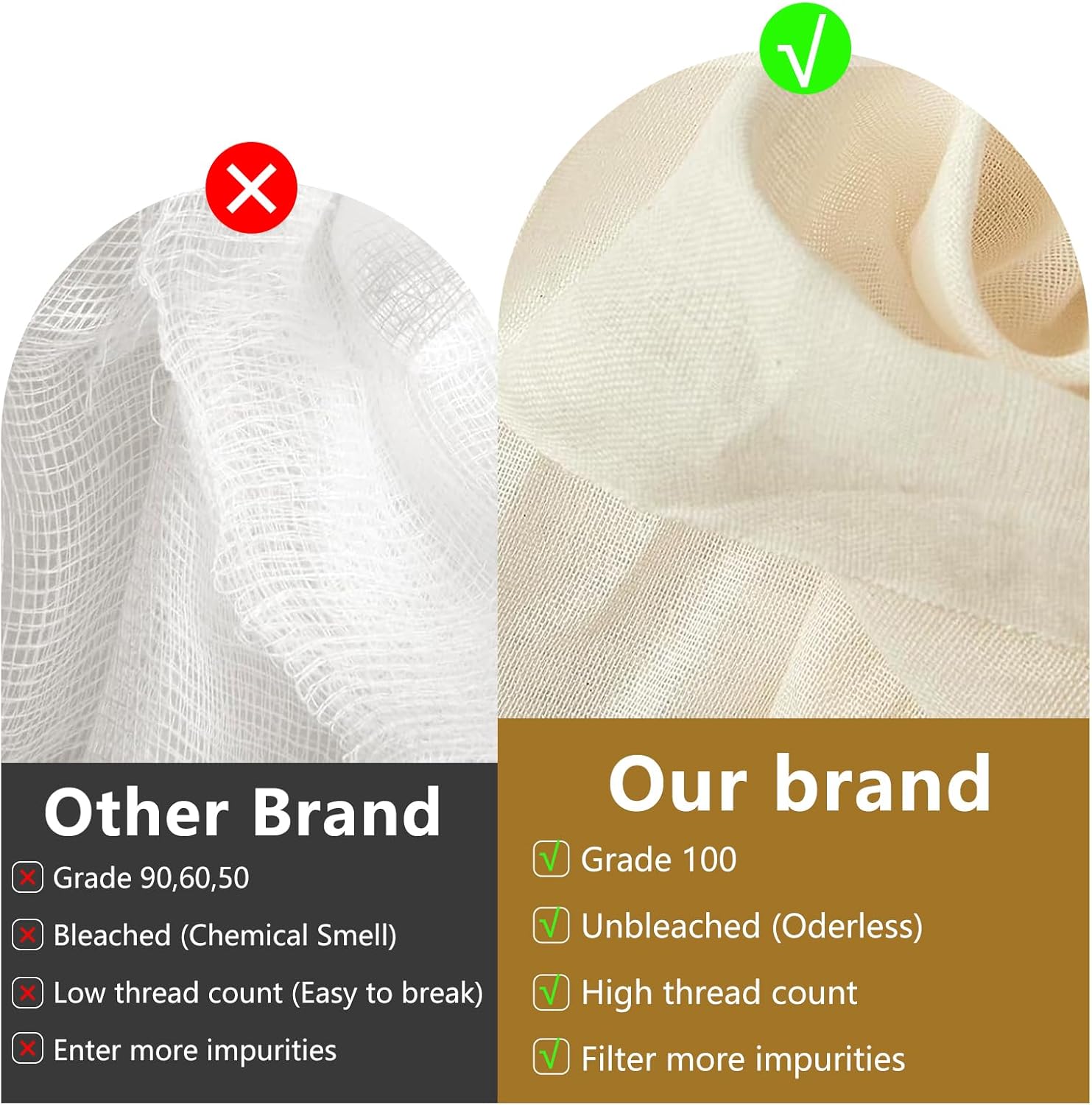 Nut Milk Bags, 3 Pack Cheesecloth Bags Filter, 13.78 x 17.72 in, Unbleached Cotton Muslin Cloth Bags for Cheese, Tea, Yogurt, Nut Milk, Juice, Wine, Coffee โ image 5