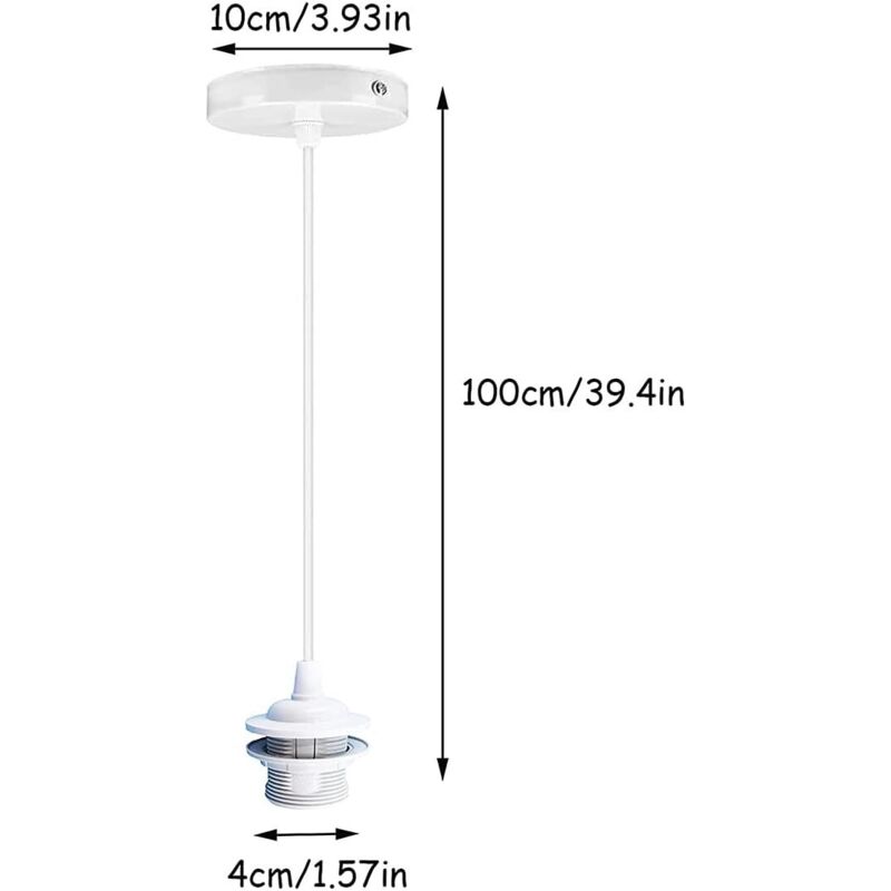 Parts E27 Lamp Socket, Pendant Light Holder Hanging Lamps Accessories With 1M Cable, E27 Lamp Holder With Cable For — image 3