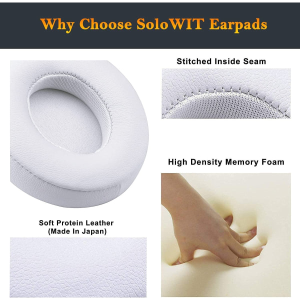 Compatible with Beats Solo 2 Solo 3 Replacement Ear Pads White CDQ — image 4