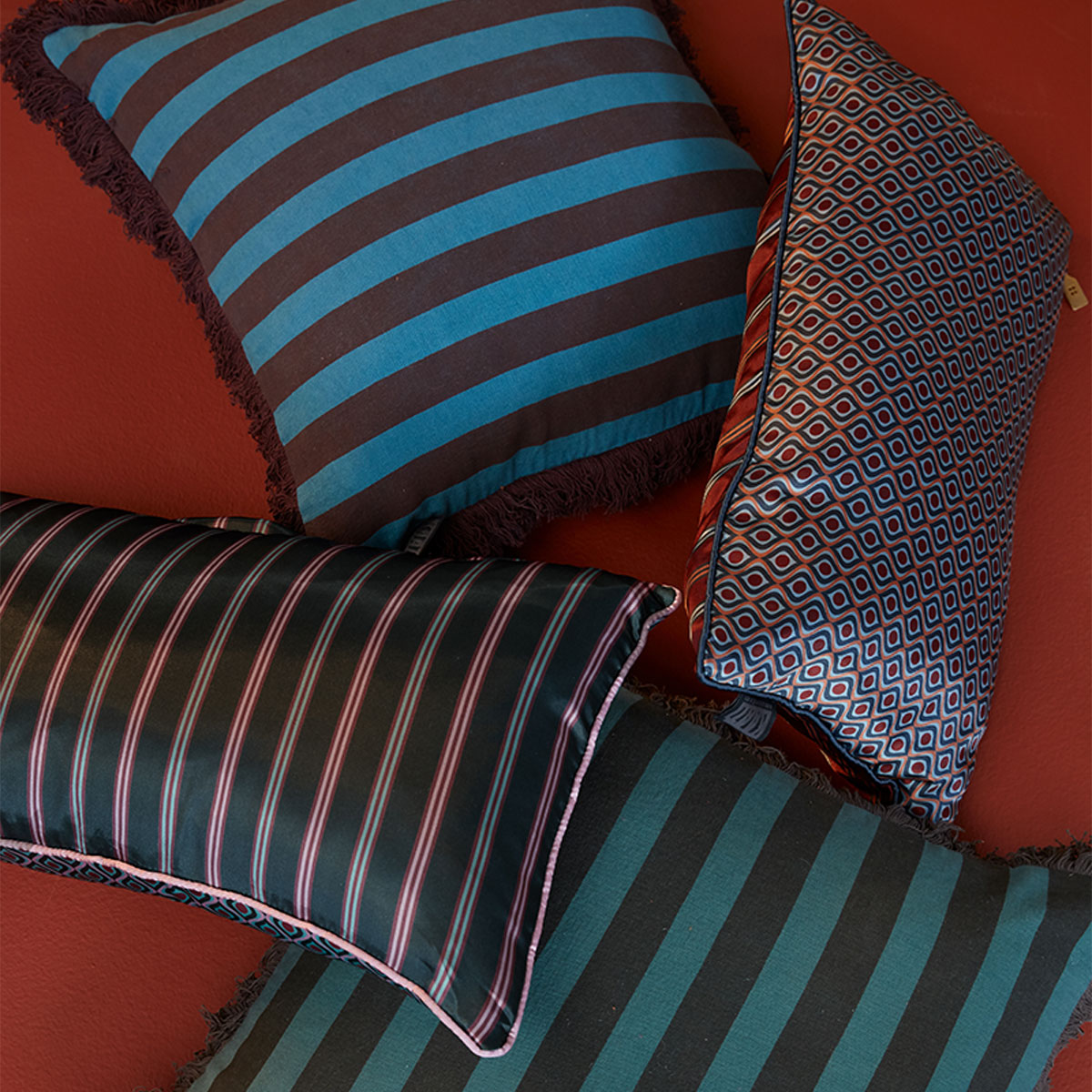 KAAT Amsterdam Meja Red Reversible Oblong Filled Cushion 30cm x 50cm โ image 6