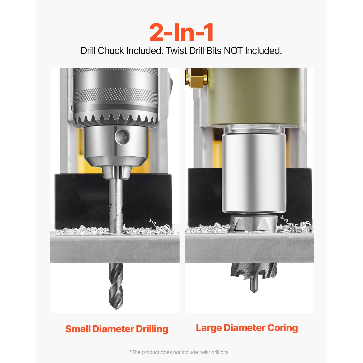 Magnetic Drill, 1400W Motor 1.6 in Boring Diameter, 2810 lbf Portable Electric Mag Drill Press, with 11 Coring Bits, 800 RPM Speed, Drilling Machine for Metal — image 3