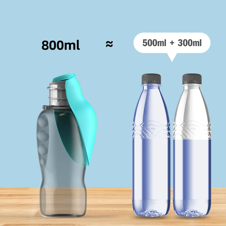 Pink And Grey Portable Foldable Pet Water Bottle with 800ml Capacity - Leakproof Travel Hydration Dispenser for Dogs and Cats โ image 5