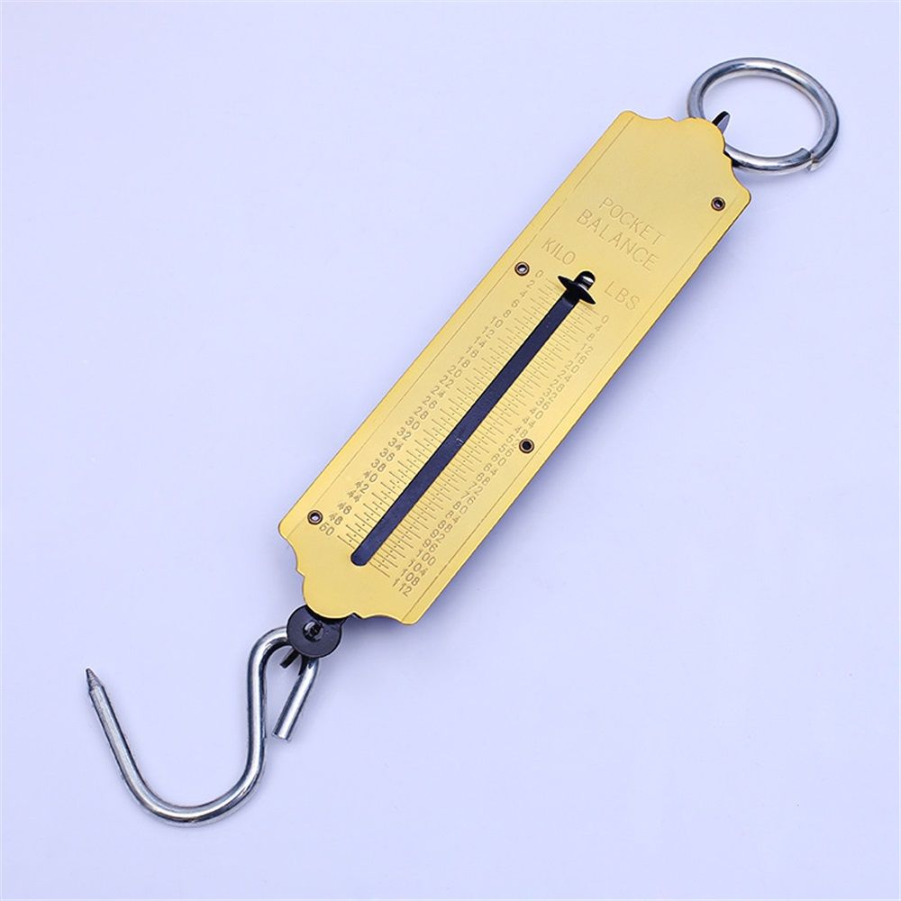 Pocket Spring Balance | max. 50 kg Fishing Scale with Hook Portable Mechanical Luggage Scale Weight Scale Auto-Off Function for Household, Shops, Luggage