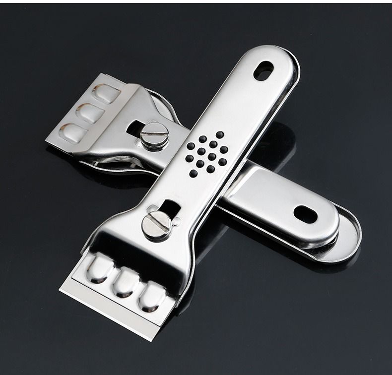 Stainless Steel Multi-Functional Cleaning Scraper, Glue & Stain Remover for Glass Tile, with 5 Replacement Blades — image 6