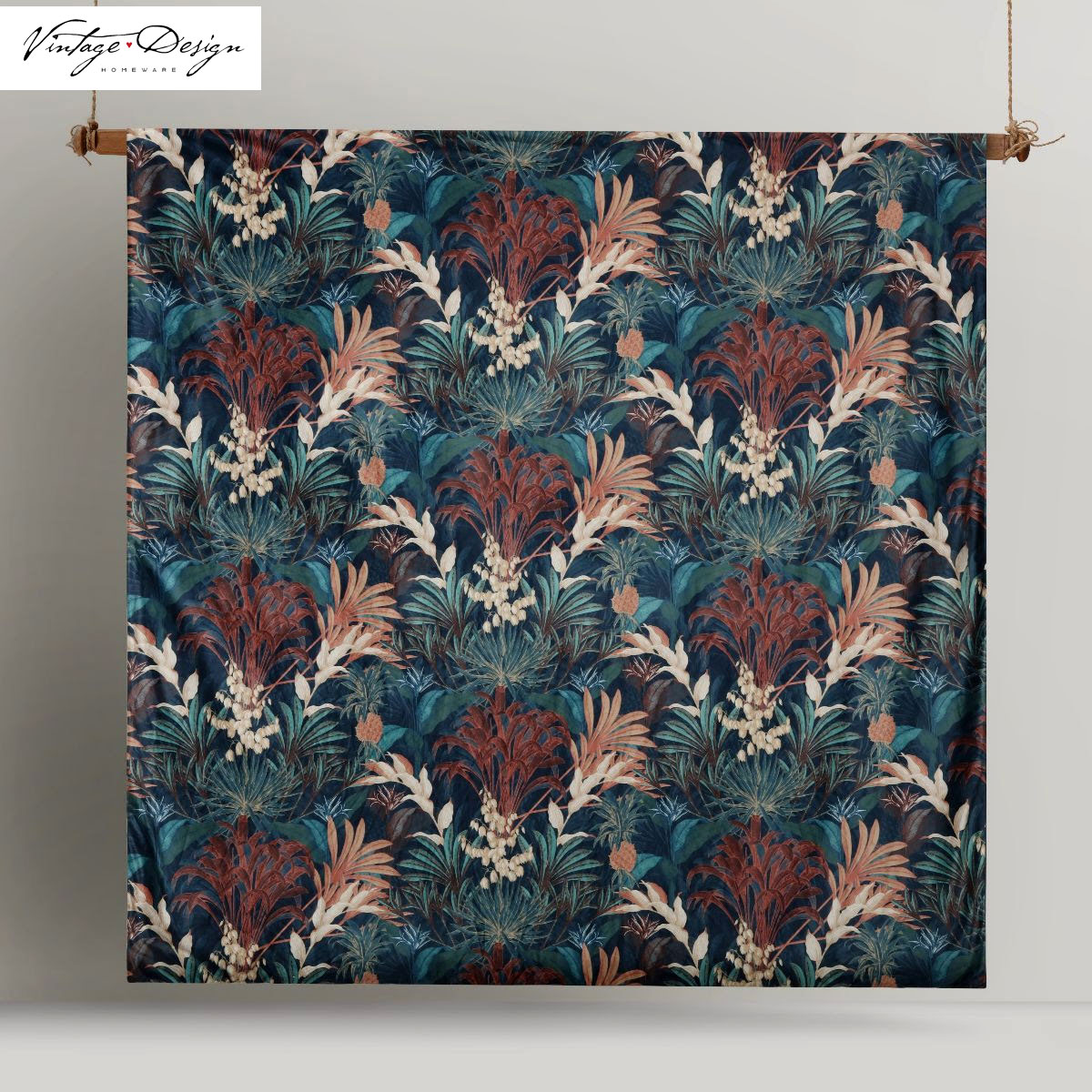 Vintage Design Homewares Etheridge Printed Velvet Quilt Cover Set Queen — image 2