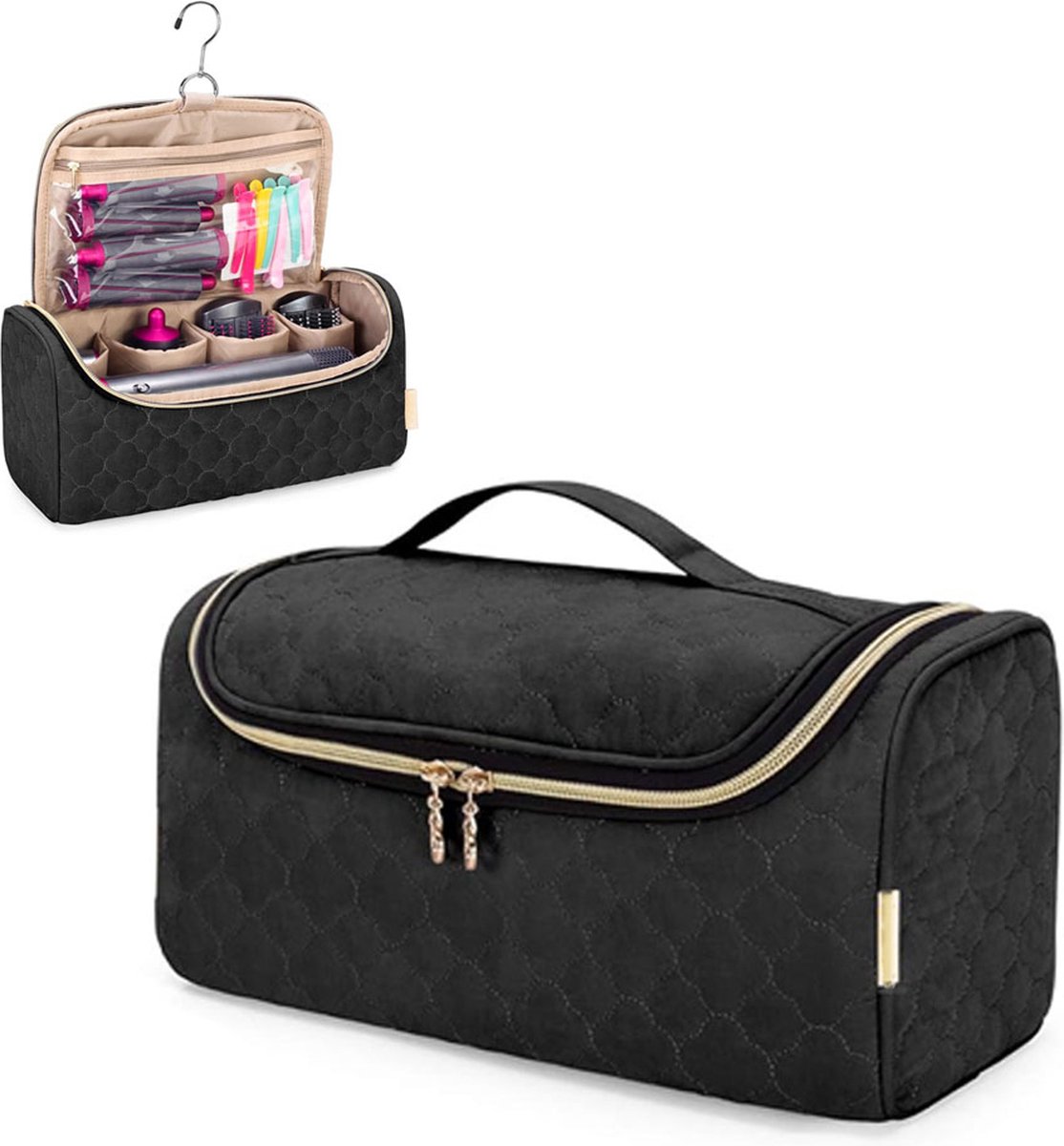 Travel Case Suitable for Dyson Hair Dryer - Hair Styler Storage Pouch - Straightener Attachment Travel Bag - With Compartments for Dyson Accessories - Hair