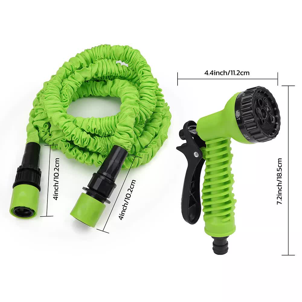25FT Water Garden Hose Flexible Expandable Pipe Car Wash W/ Spray Nozzle Gun โ image 3