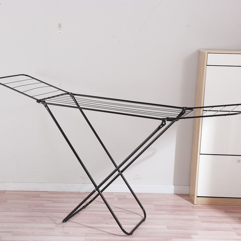 Large Double-Wing Floor-Standing Folding Clothes Drying Rack-Black โ image 3