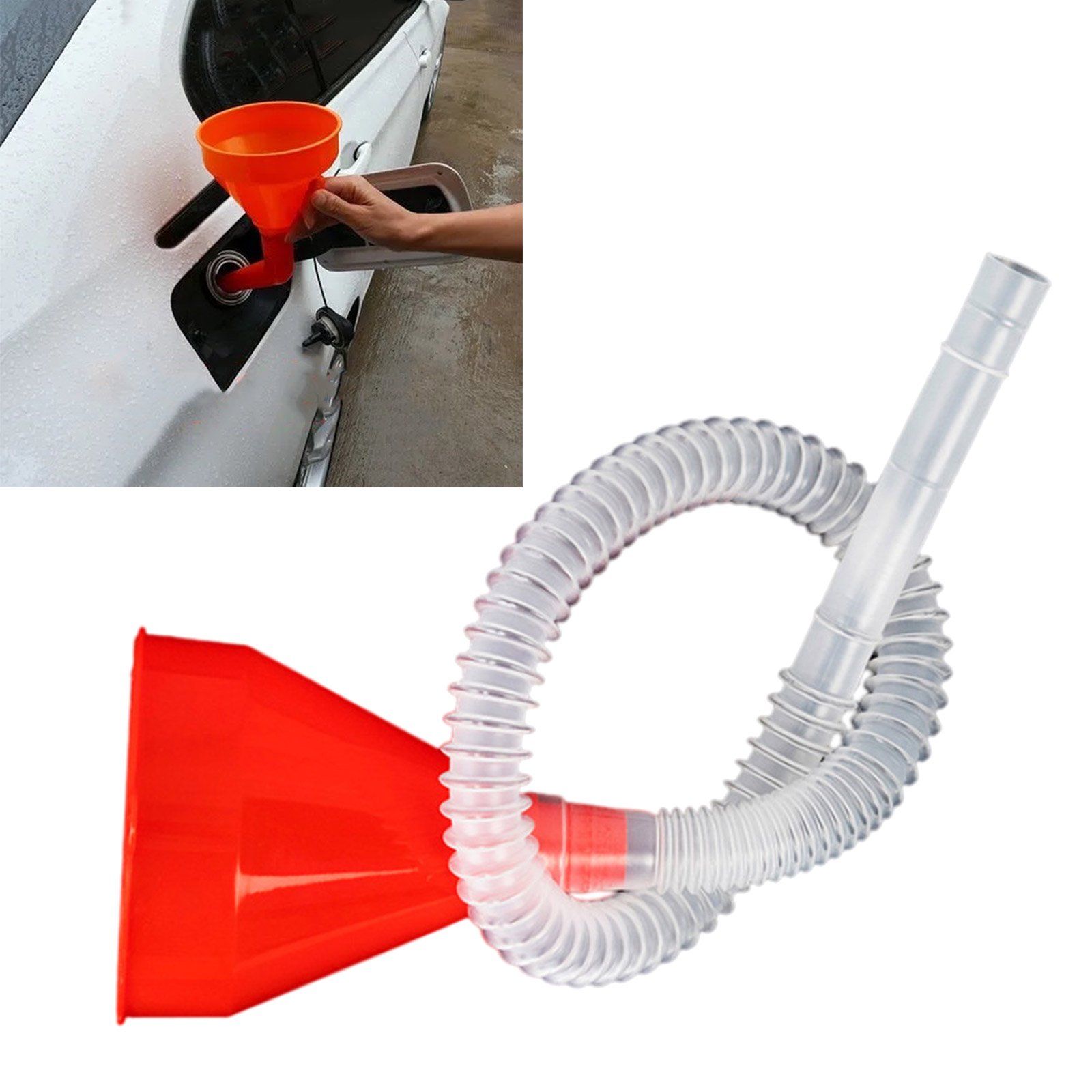 Long Tube Funnel for Water, Coolant, Transmission and Engine Oil, 24'' Flexible Hose Funnel for Automotive Fluid Filling — image 3