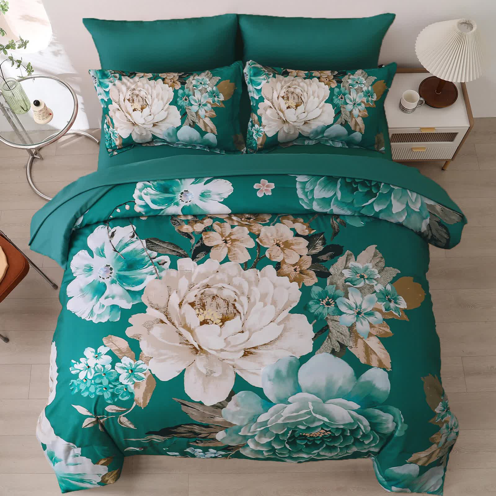 Pure Haven green floral 3‑Piece Comforter Set — image 3