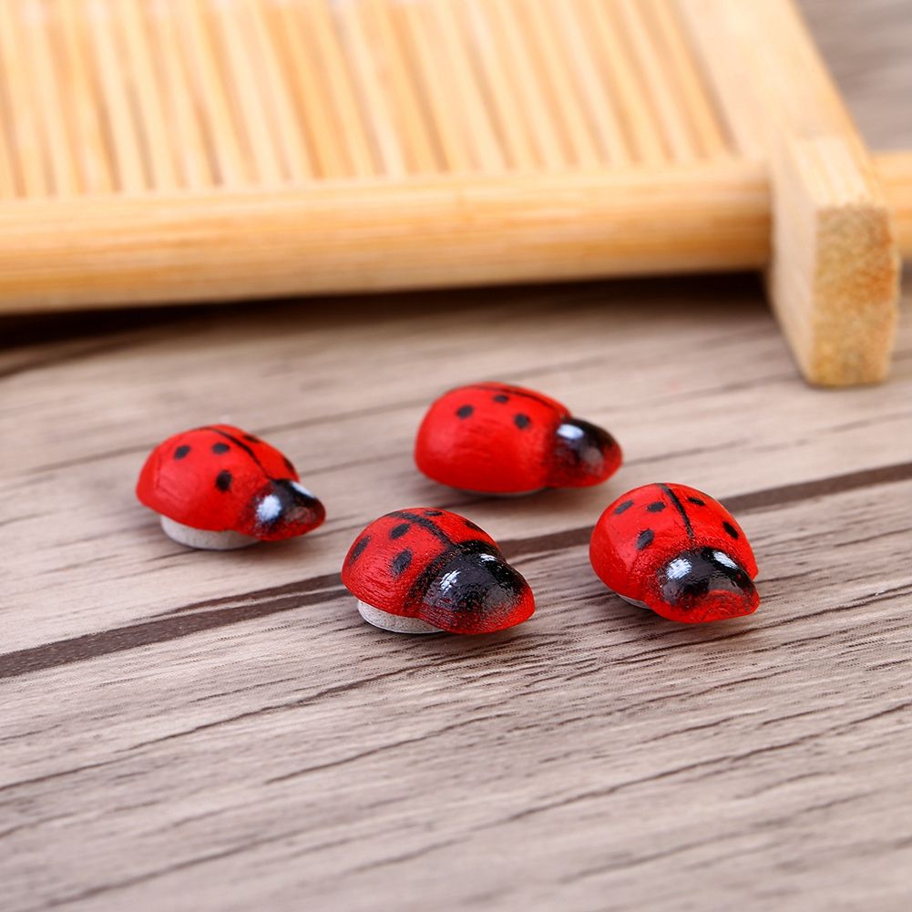 100pcs/bag Animal Wooden Ladybug Sponge Home Decoration Wall Sticker Craft For Children Kids โ image 3