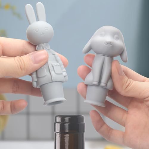 Wine stopper - festival cap - Beer stopper - Champagne stopper - Wine stopper - Bottle stopper - beer package - Rabbit - silicone stopper - bottle cap for — image 2