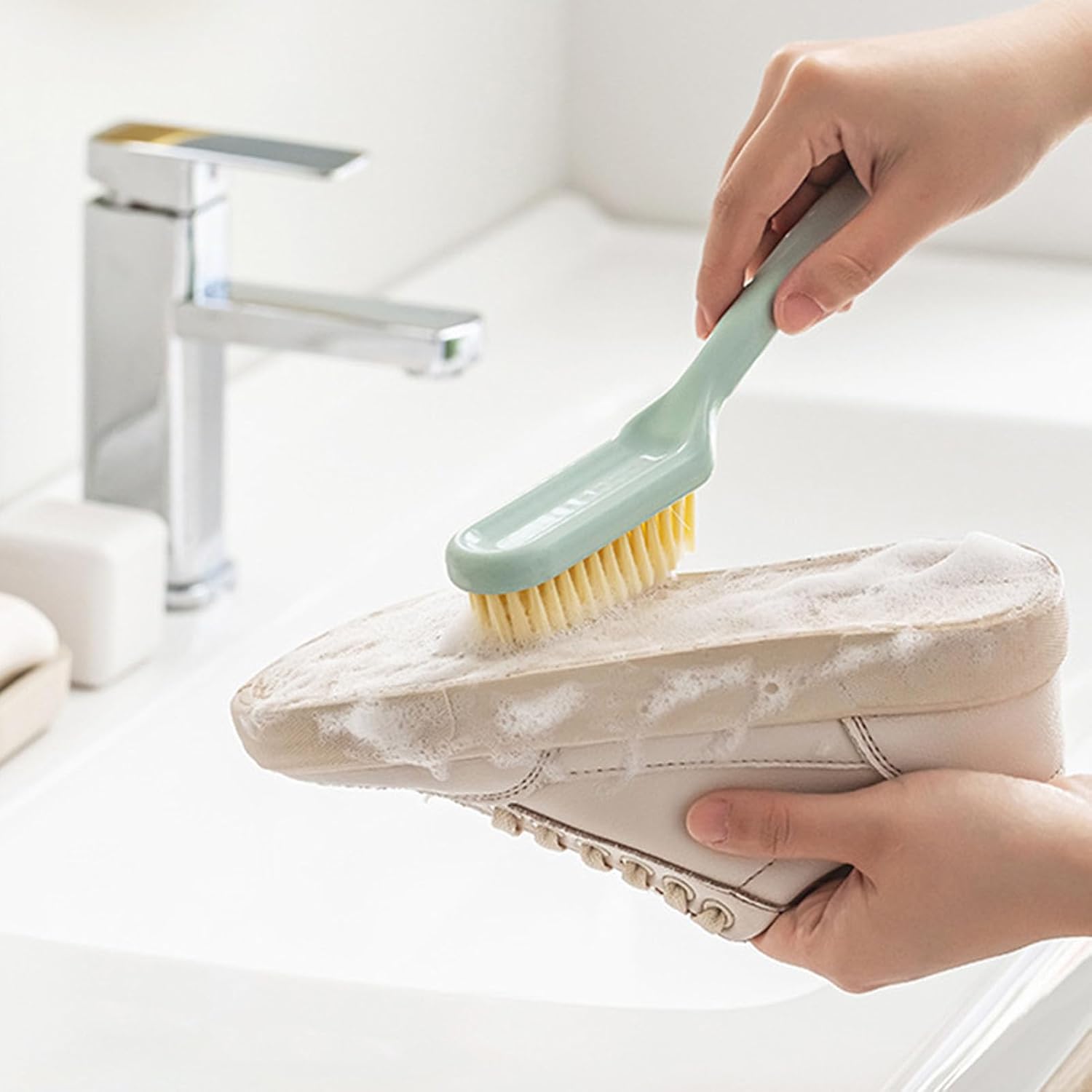 Shoe Cleaning Brush, Soft Bristle Brush Multi Purpose Scrub Hand Held Hanging Kitchen Scrubbing Shoes for — image 3