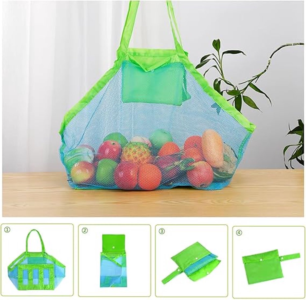 2 pieces - beach bag - 45*45*30 cm - mesh beach bag - lightweight beach bag - foldable storage bag - suitable for children's beach trips, toys โ image 6