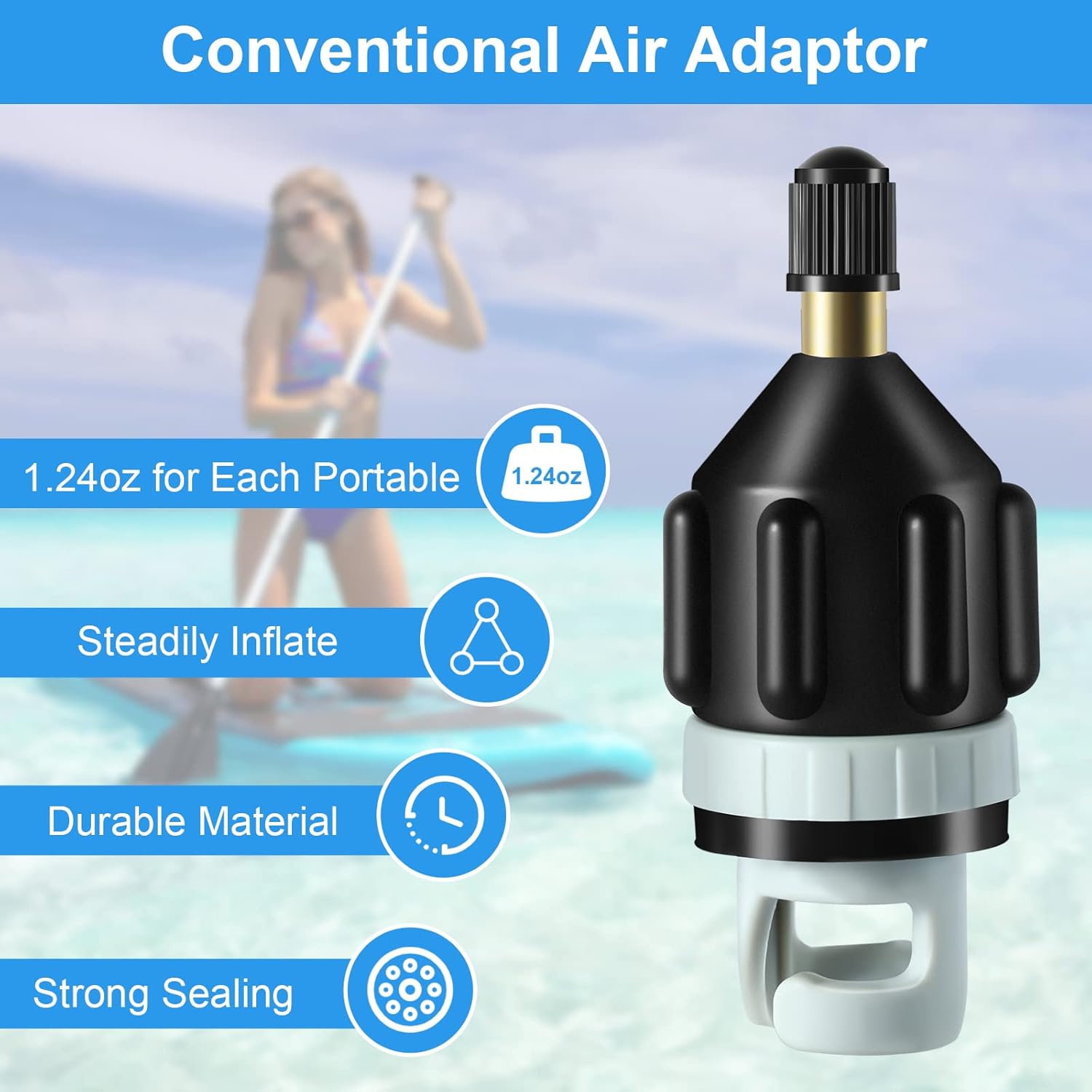 2Pcs Inflatable Boat SUP Pump Adapter, Premium Conventional Air Adapter, Sturdy SUP Air Adapter,Quickly Inflation and Strong Sealing SUP Pump Adapter, for — image 3