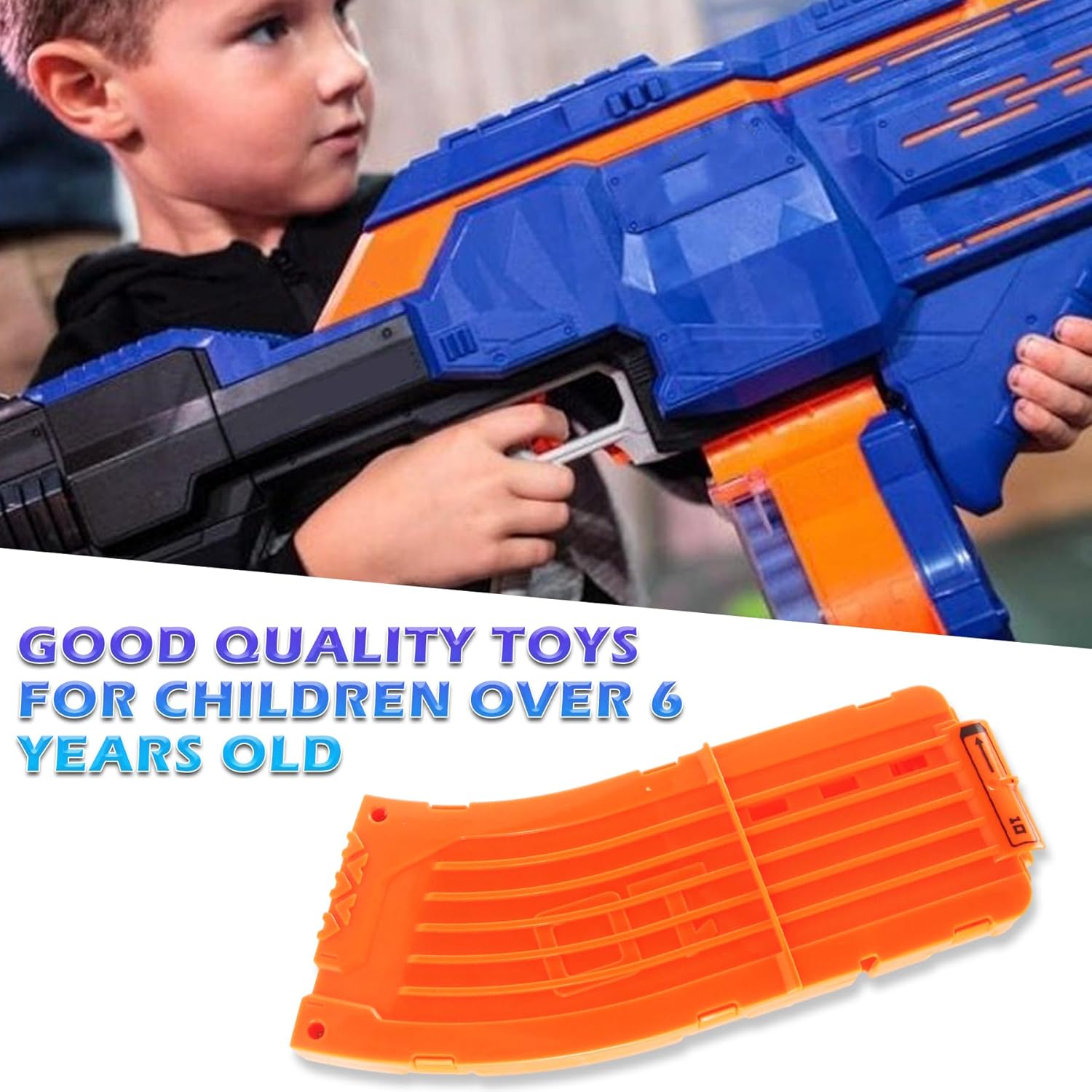 10 Darts Curved Magazine Quick Reload Clip Compatible for Nerf Elite (Orange, 2Pcs) 2pcs Orange โ image 5