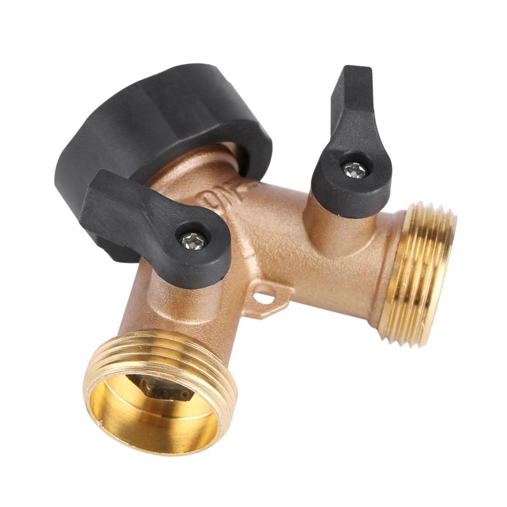 Brass Water Tap Adapter 2 Way Y Shape 3/4 Hose Connector Garden Irrigation (European Standard) — image 2