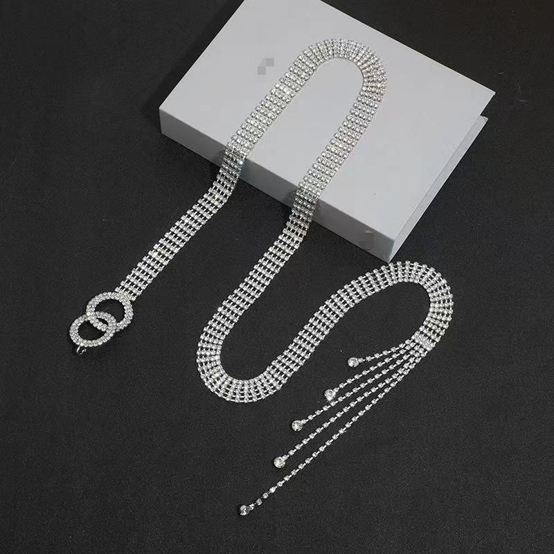 Crystal Waist Belt for Women Rhinestone Chain Belt O-Ring Waistband Belt for Dress Full Diamond Belt Ladies โ image 2