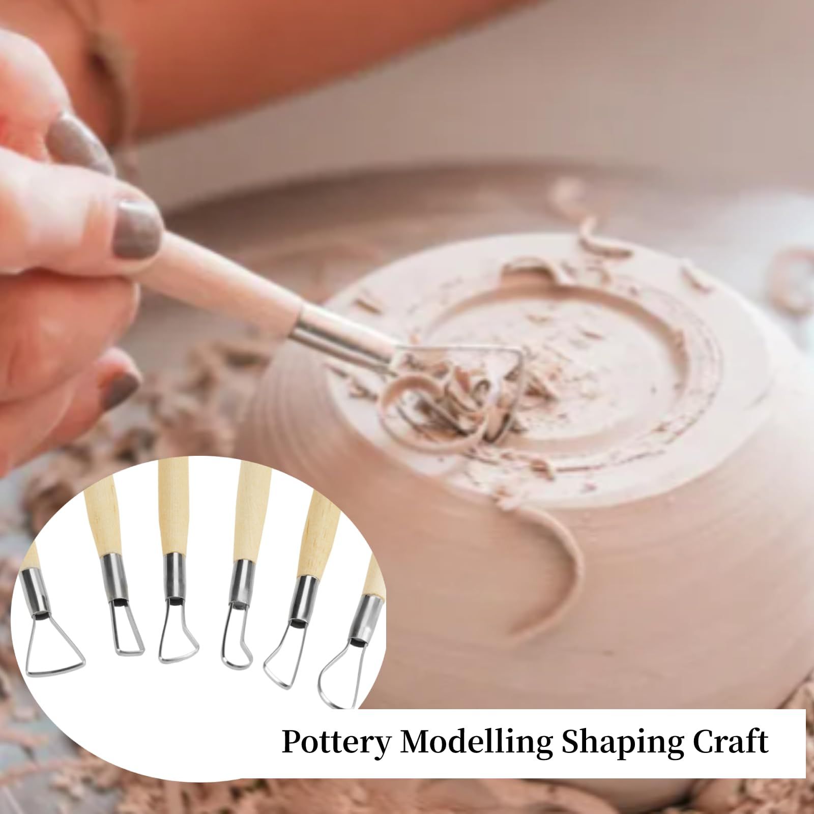 6Pcs Double Ended Wax Carving, Small Clay Sculpting Loops Rakes Clay Tools Sculpting Clay Sculpting Tools Set Pottery Modelling — image 3