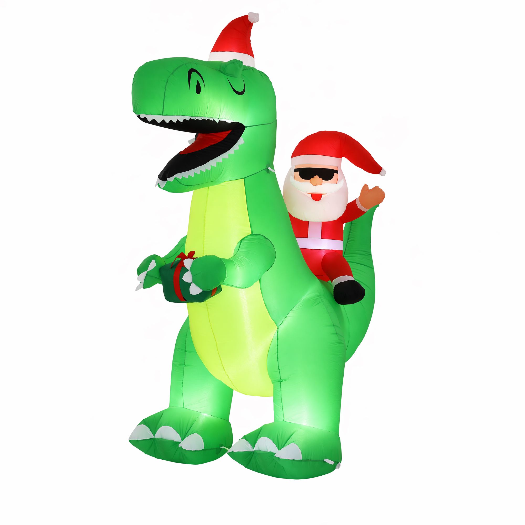 Jingle Jollys Christmas Inflatable Dinosaur 2.5M Illuminated Decorations — image 4